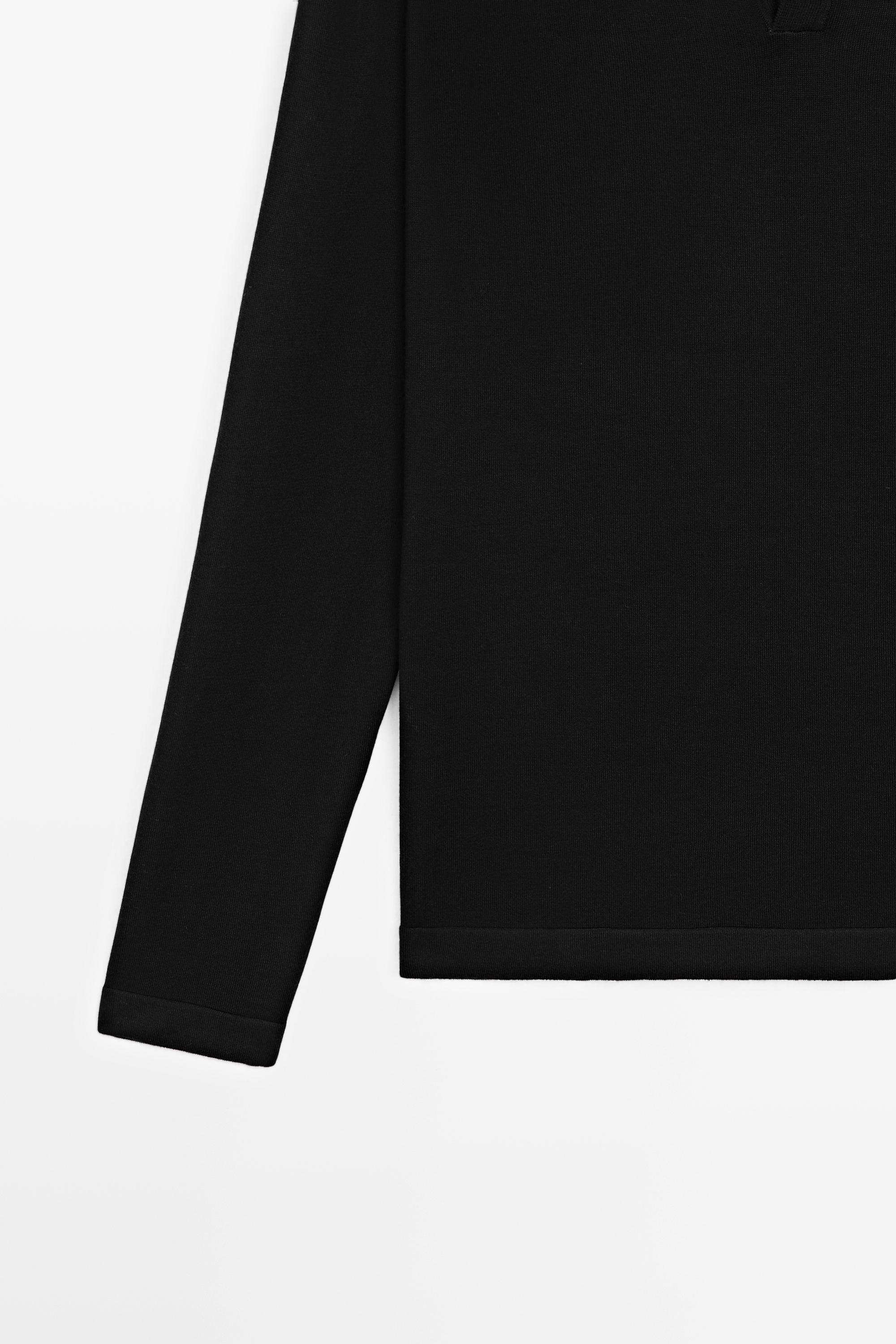 100% merino wool knit polo sweater